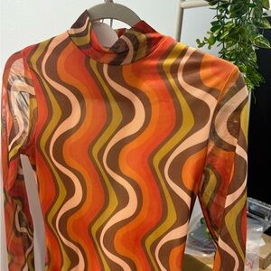 70’s style long sleeve mini dress